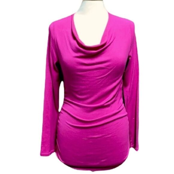 New York & Company Fuchsia L/S Cow Neck Sweater - Picture 1 of 10